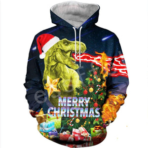 Tessffel Santa Claus Christmas Colorful Men/Women 3D full Print Sweatshirts/Hoodie/shirts/Jacket  Casual colorful funny Style-9