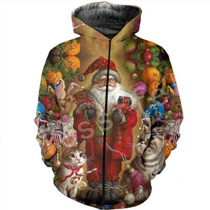 Tessffel Santa Claus Christmas MenWomen colorful 3Dfull Printed Sweatshirts/Hoodie/shirts/Jacket Casual colorful funny Style-25