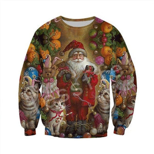 Tessffel Santa Claus Christmas MenWomen colorful 3Dfull Printed Sweatshirts/Hoodie/shirts/Jacket Casual colorful funny Style-25