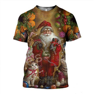 Tessffel Santa Claus Christmas MenWomen colorful 3Dfull Printed Sweatshirts/Hoodie/shirts/Jacket Casual colorful funny Style-25