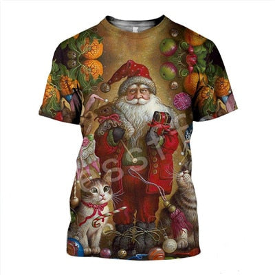 Tessffel Santa Claus Christmas MenWomen colorful 3Dfull Printed Sweatshirts/Hoodie/shirts/Jacket Casual colorful funny Style-25